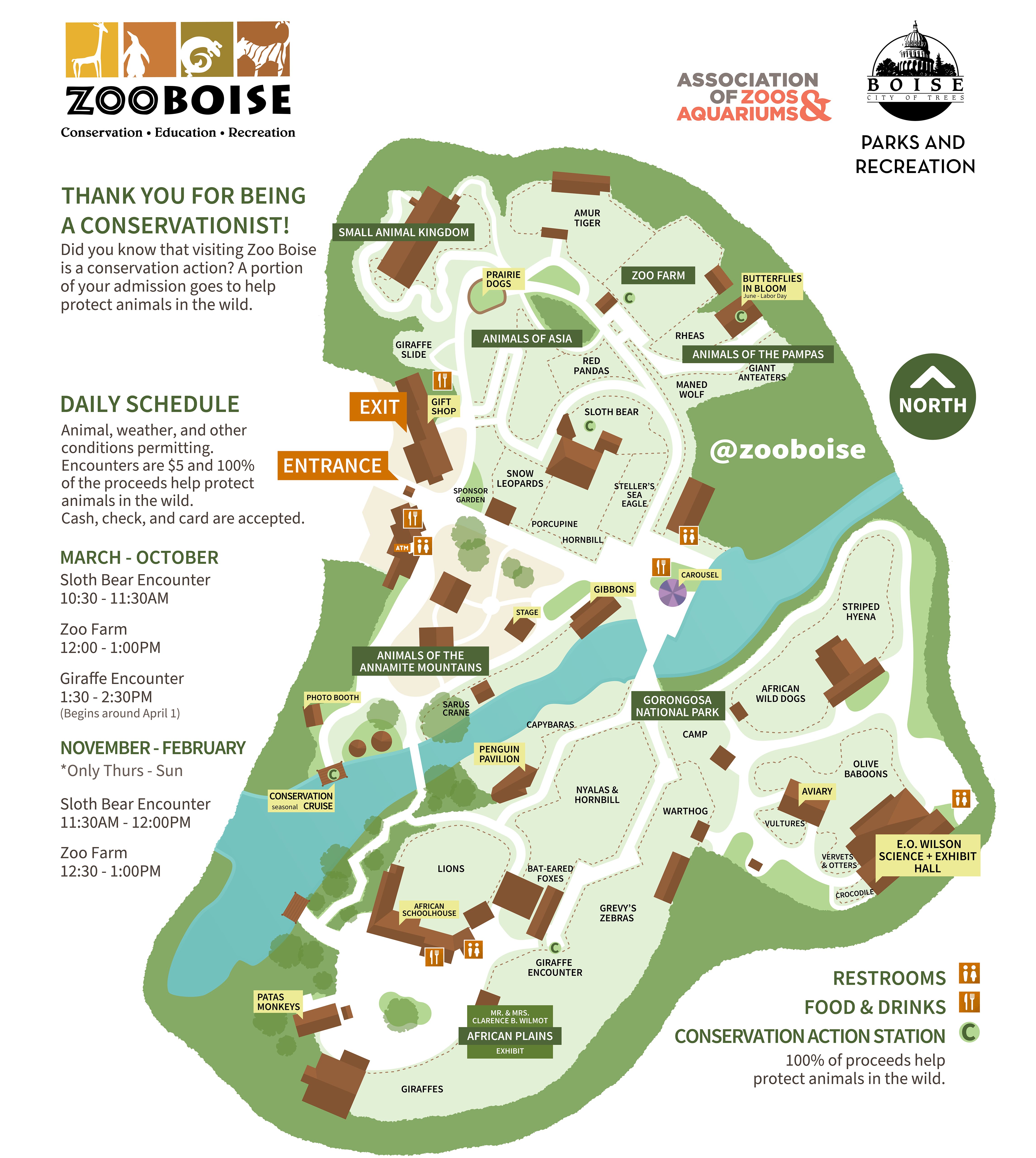 Map of the full Boise Zoo.