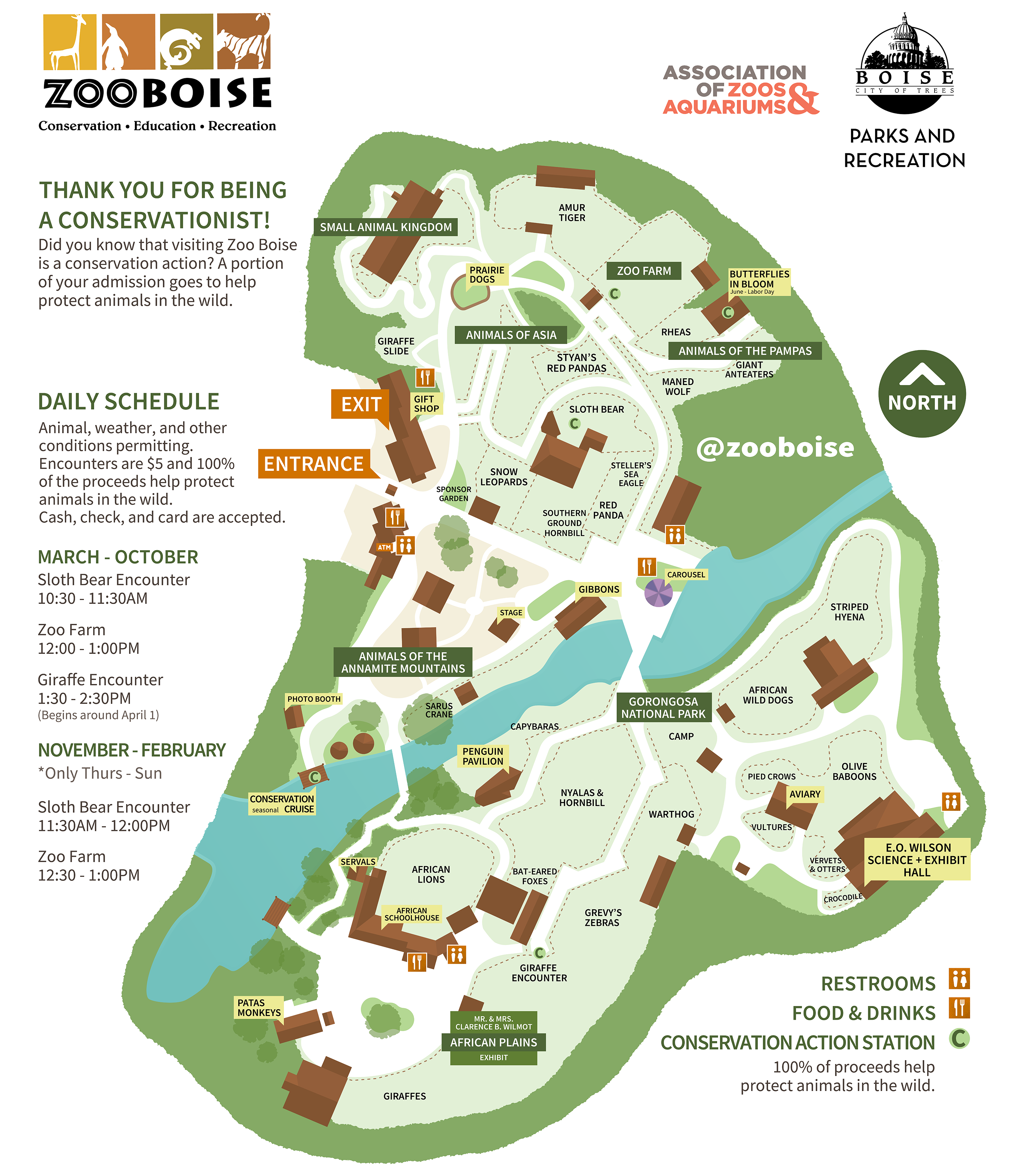 A map of Zoo Boise, summer 2023