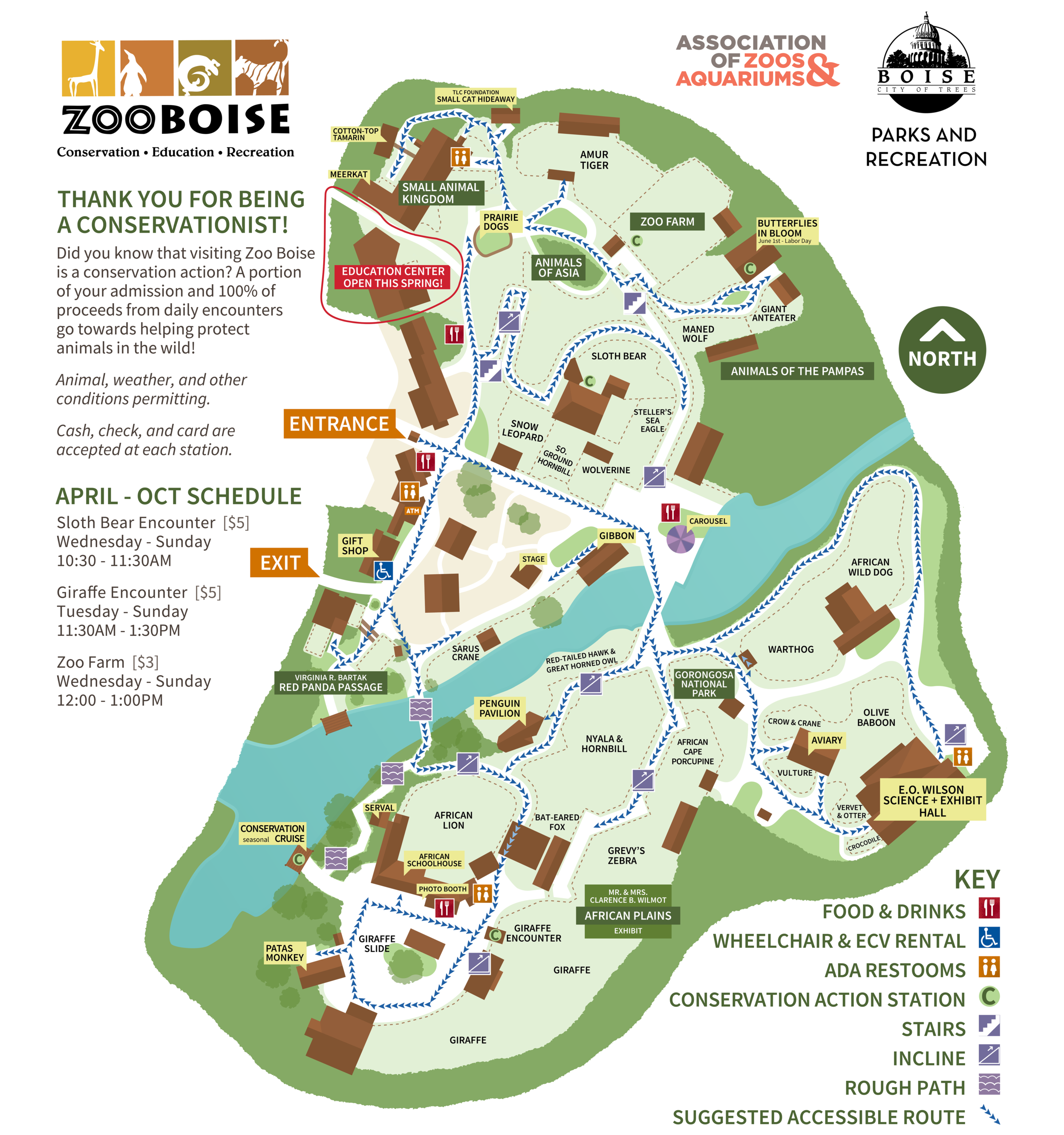 2026-04 Zoo Boise Map Accessible Summer, Ed constructA Zoo Boise's Accessibility Map