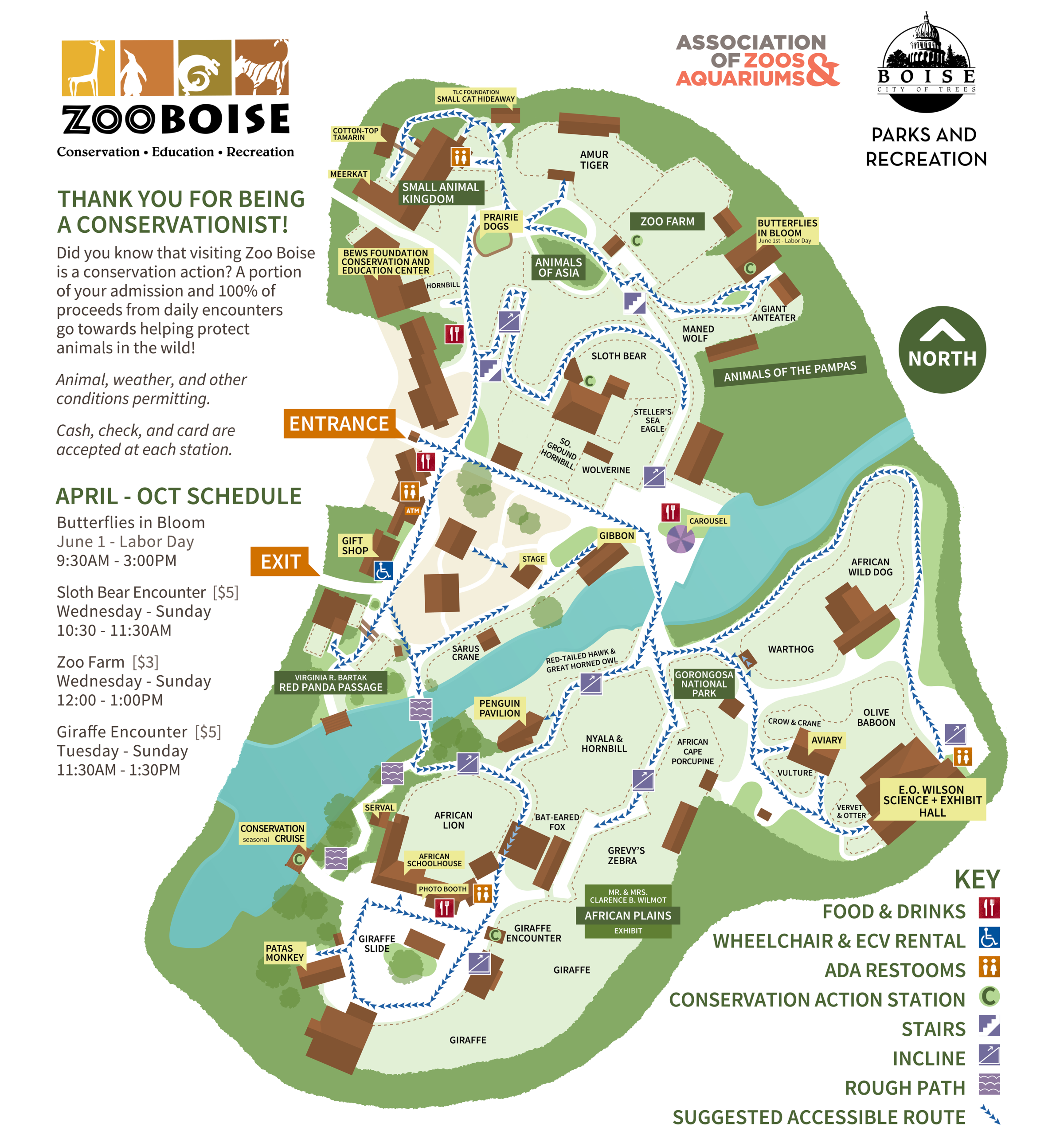 2026-08 Zoo Boise Map Accessible Summer, Ed Center open Zoo Boise's Accessibility Map